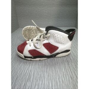 Nike Air Jordan 6 Retro Toddler Shoes Red White Black High Top Size 10C‎